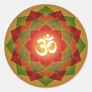 Lotus Om Design Runder Aufkleber
