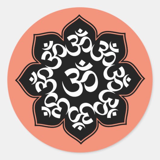 Lotus OM Design Runder Aufkleber (Vorderseite)