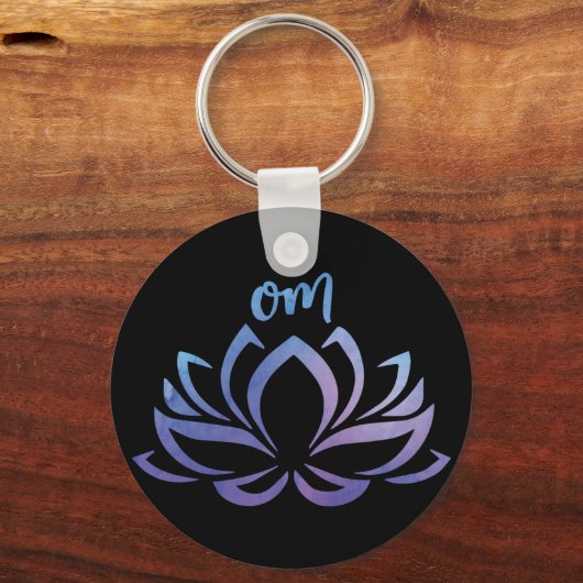 Lotus Om Lila Schlüsselanhänger (Rückseite)