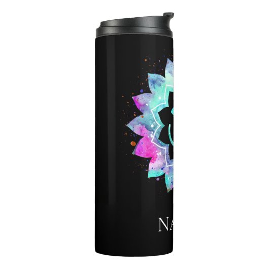 *~* Lotus OM OM Symbol Wasserfarbe Mandala Thermosbecher (Nach links gedreht)