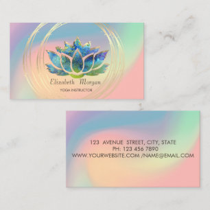 Lotus Pastel Holographic Visitenkarte