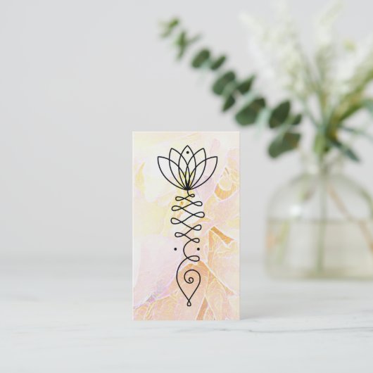 *~* Lotus Pastel Peony Healer Massage Reiki Yoga Visitenkarte (Stehend Vorderseite)
