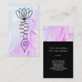 *~* Lotus Pastel Peony Massage Yoga Reiki Healer Visitenkarte (Vorne/Hinten)