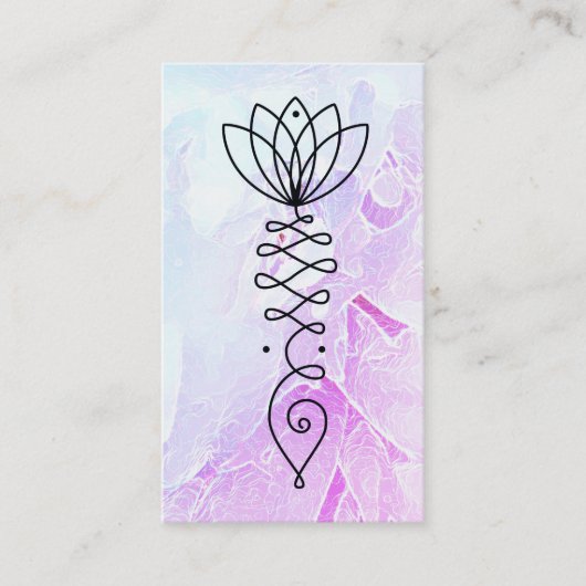 *~* Lotus Pastel Peony Massage Yoga Reiki Healer Visitenkarte (Vorderseite)