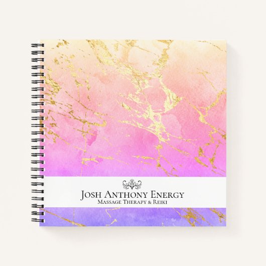 *~* Lotus Pastell Pink Peach Universe Gold AP3 Notizblock (Vorderseite)