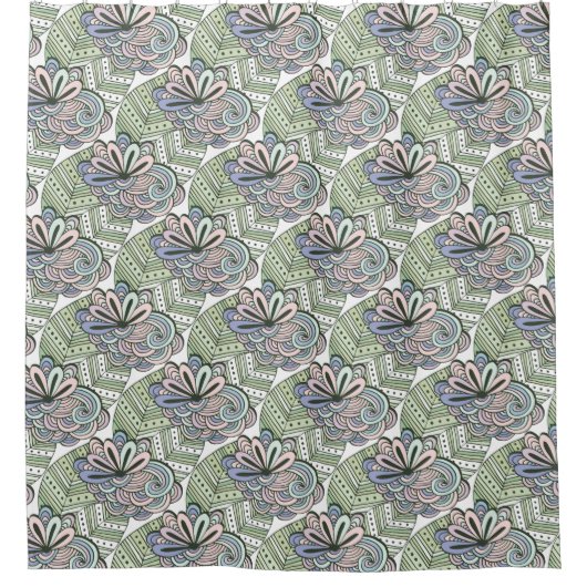 Lotus Pattern Duschvorhang (Vorderseite)