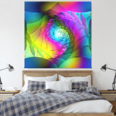 Lotus Pattern Glass Art 2A Leinwanddruck (Insitu (Schlafzimmer))