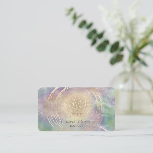 Lotus Pearl Holographic Visitenkarte (Stehend Vorderseite)