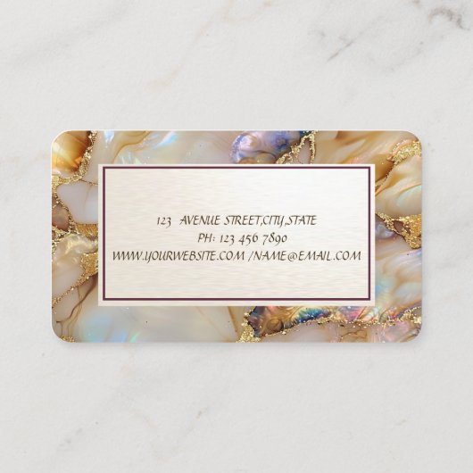 Lotus Pearl Marble Visitenkarte (Rückseite)