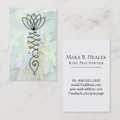 *_* Lotus Peony Heart Nirvana Massage Reiki Yoga Visitenkarte (Vorne/Hinten)