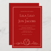 Lotus Personalisiert Wedding Einladung (Vorne/Hinten)