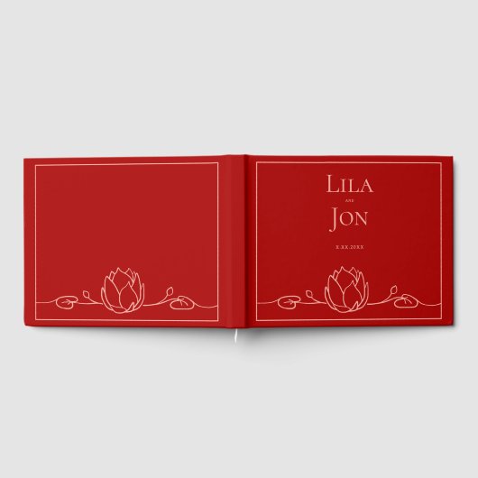 Lotus Personalisiert Wedding Guestbook Gästebuch (Voll)