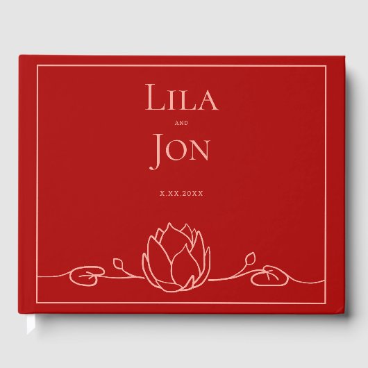 Lotus Personalisiert Wedding Guestbook Gästebuch (Vorderseite)