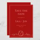 Lotus Personalisiert Wedding Save the Date Card (Vorne/Hinten)