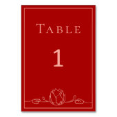 Lotus Personalisiert Wedding Tischnummer Card (Rückseite)