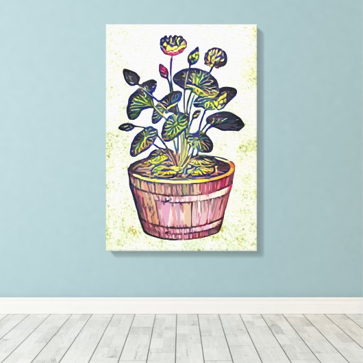 Lotus Pflanze Leinwanddruck (Insitu (Holzboden))