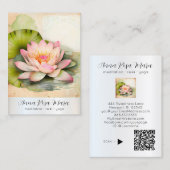 *~* Lotus PHOTO Nature Flowers QR AP67 Art Visitenkarte (Vorne/Hinten)