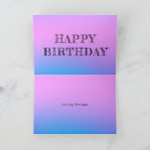 Lotus Pink Blauer Geburtstag Motivierend Karte (Innenseite)