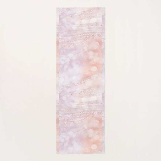 Lotus Pink Marble Typografy Glitzer Elegant Yogamatte (Rückseite)