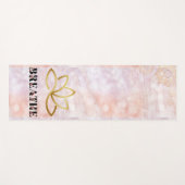 Lotus Pink Marble Typografy Glitzer Elegant Yogamatte (Vorderseite (Horizontal))
