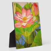 Lotus pink Wasserlilie Aquarellmalerei Fotoplatte (Seite)