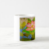 Lotus pink Wasserlilie Aquarellmalerei Kaffeetasse (Mittel)