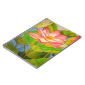 Lotus pink Wasserlilie Aquarellmalerei Notizblock (Linke Seite)