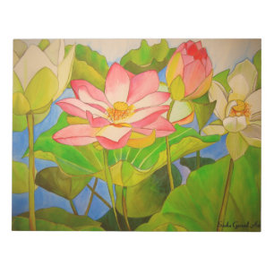 Lotus pink Wasserlilie Aquarellmalerei Notizblock