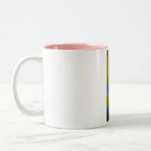 Lotus pink Wasserlilie Aquarellmalerei Zweifarbige Tasse (Links)