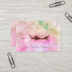 Lotus-Pinselstrich-Diamanten Rosa Holografisch Visitenkarte
