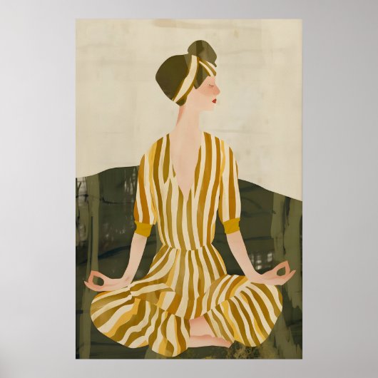 Lotus-Pose-Poster - Meditatives Druckbild für Sie Poster (Vorne)