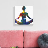 Lotus Pose Stretched Canvas Print Leinwanddruck (Insitu (Wohnzimmer))