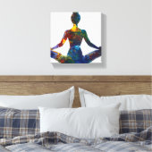 Lotus Pose Stretched Canvas Print Leinwanddruck (Insitu (Schlafzimmer))