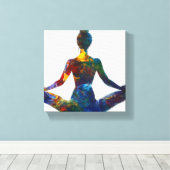 Lotus Pose Stretched Canvas Print Leinwanddruck (Insitu (Holzboden))