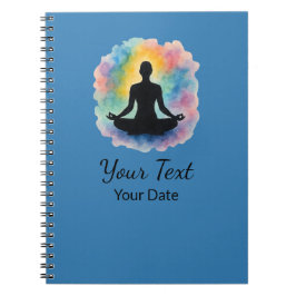 Lotus Pose Wasserfarben Aura Yoga Notizblock