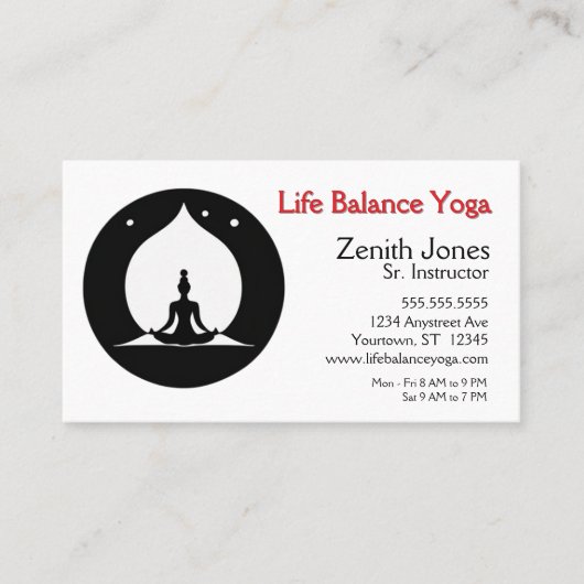 Lotus Position and Flame Yoga Instructor Visitenkarte (Vorderseite)