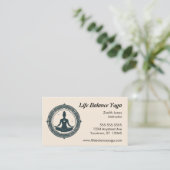 Lotus Position in Mandala Yoga Lehrer Visitenkarte (Stehend Vorderseite)