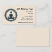 Lotus Position in Mandala Yoga Lehrer Visitenkarte (Vorne/Hinten)