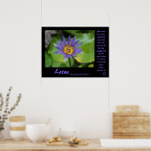 Lotus Poster mit Zitaten von Sai Baba (Küche)