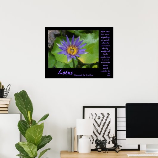 Lotus Poster mit Zitaten von Sai Baba (Heimbüro)