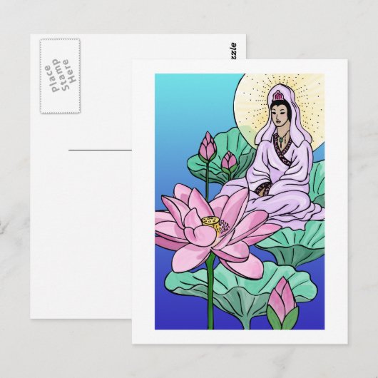 Lotus Postkarte (Vorne/Hinten)