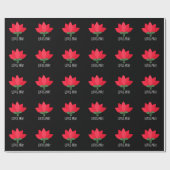 Lotus Pray Funny Pflanze Pun Dark BG Geschenkpapier (Flach)