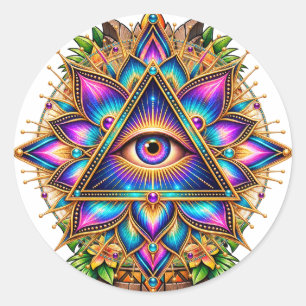 Lotus-Prisma-Emblem-Aufkleber Runder Aufkleber
