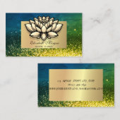  Lotus Professional,Gold Frame Green Bokeh Visitenkarte (Vorne/Hinten)