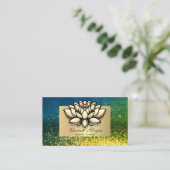  Lotus Professional,Gold Frame Green Bokeh Visitenkarte (Stehend Vorderseite)