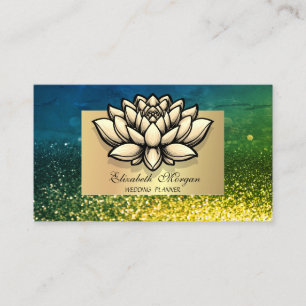 Lotus Professional, Goldrahmen grüner Bokeh Visitenkarte