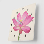 Lotus Quadratische Wanduhr (Winkel)