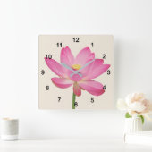 Lotus Quadratische Wanduhr (Zuhause)