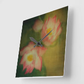 Lotus Quadratische Wanduhr (Winkel)