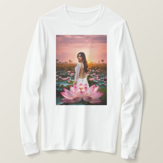 Lotus Radiance: Ein blühendes Ballett aus Rosa und T-Shirt (Design vorne)